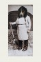 Druck einer Photographie eines Herrn mit Basset Hund Tier Portrait